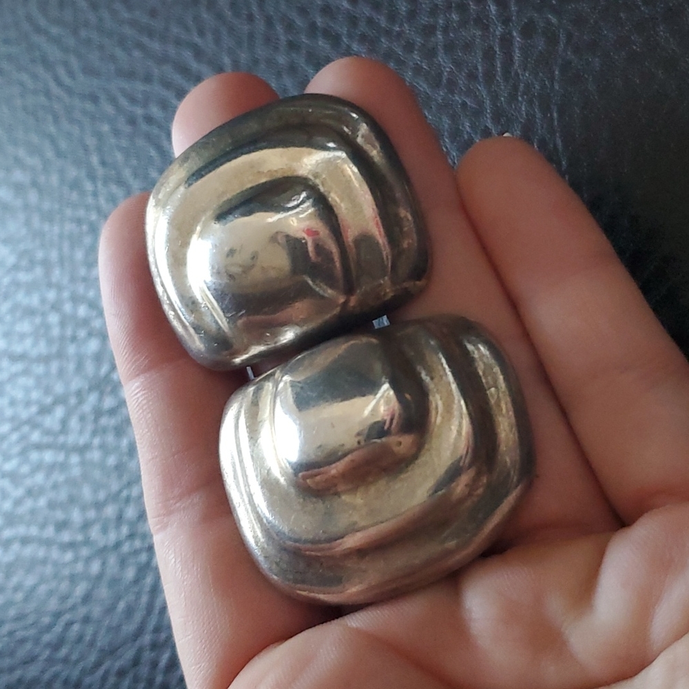 VTG Taxco sterling clip on earrings - Picture 2 of 9